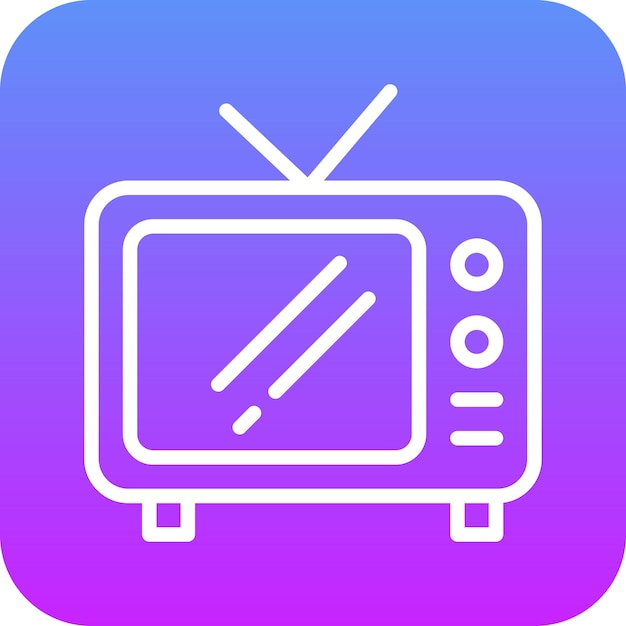Ilustración del icono vectorial de TV del conjunto de iconos de la vida familiar
