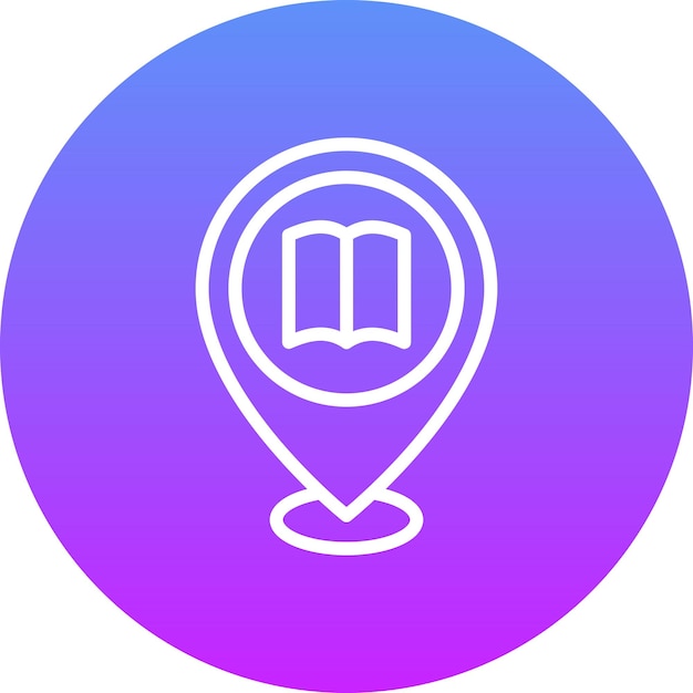 Ilustración del icono vectorial de la ubicación de la biblioteca del conjunto de iconos de la biblioteca