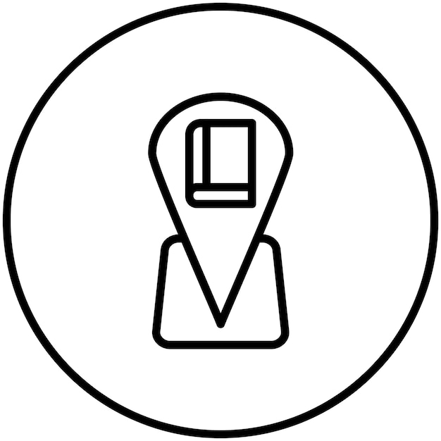 Ilustración del icono vectorial de ubicación de la biblioteca del conjunto de iconos de OnLSCE Education