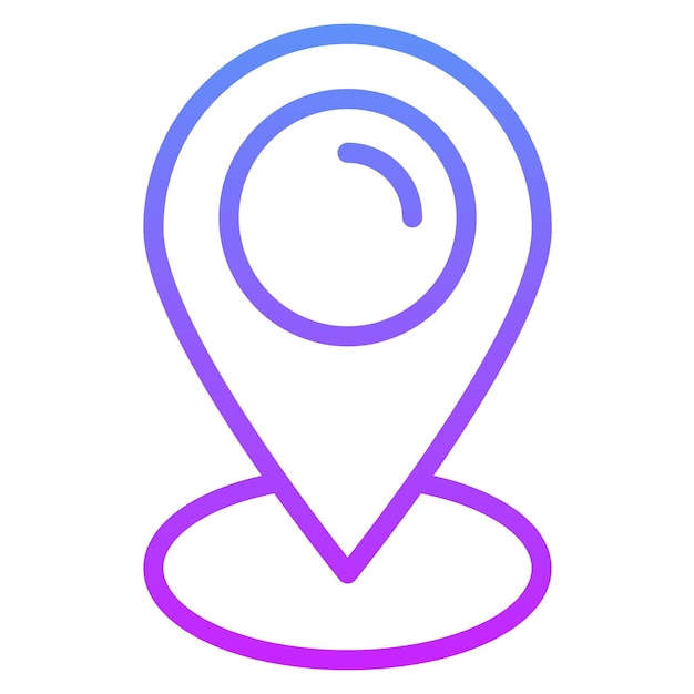 Ilustración del icono vectorial de ubicación del conjunto de iconos del restaurante