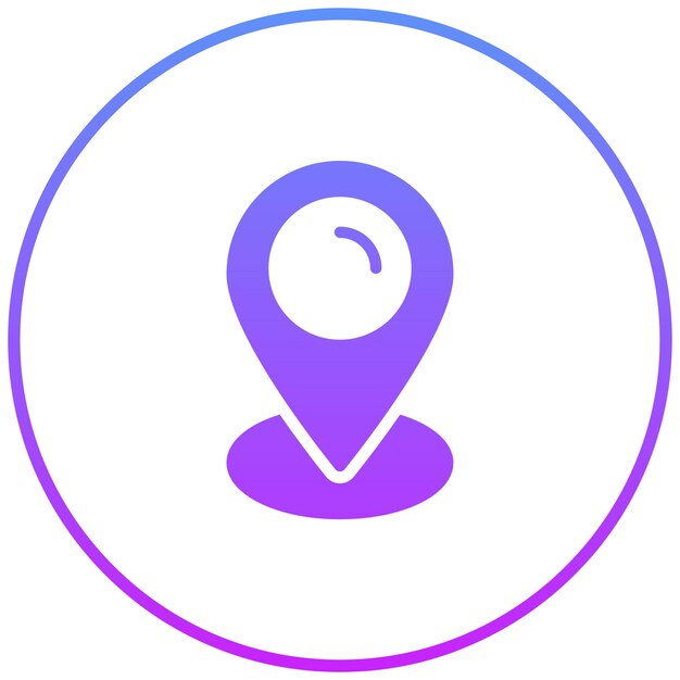 Ilustración del icono vectorial de ubicación del conjunto de iconos del restaurante