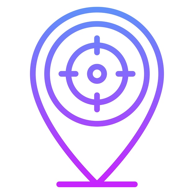 Ilustración del icono vectorial de ubicación objetivo del conjunto de iconos de marketing digital