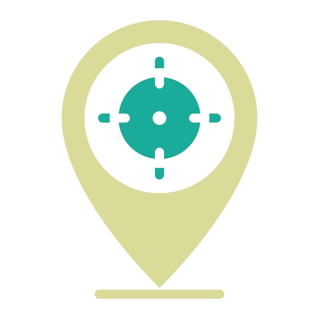 Ilustración del icono vectorial de ubicación objetivo del conjunto de iconos de marketing digital