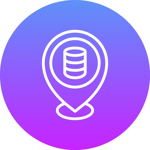 Ilustración del icono vectorial de ubicación del servidor del conjunto de iconos de alojamiento web