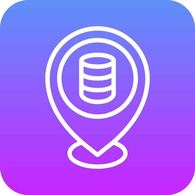 Ilustración del icono vectorial de ubicación del servidor del conjunto de iconos de alojamiento web
