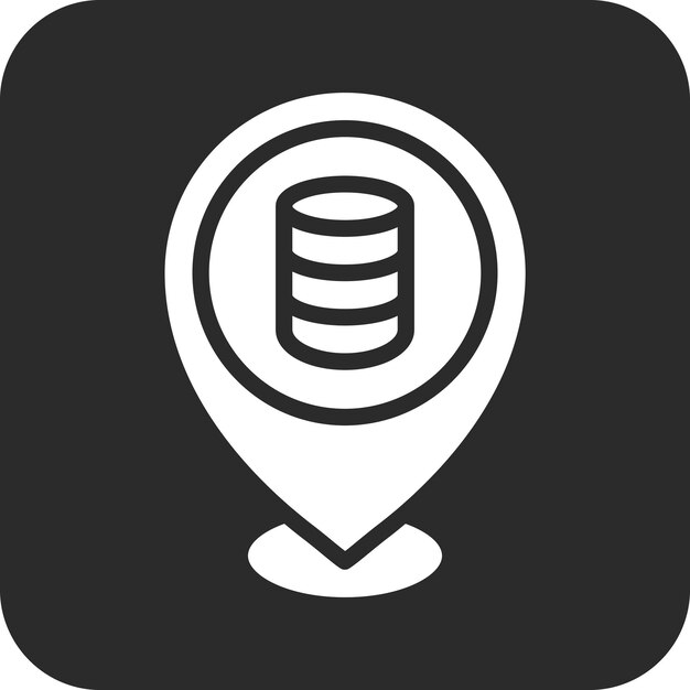 Ilustración del icono vectorial de ubicación del servidor del conjunto de iconos de alojamiento web