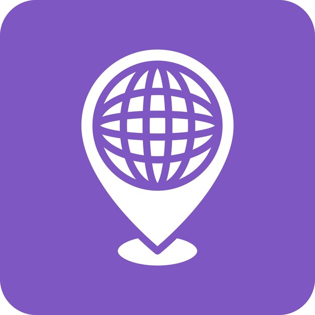 Ilustración del icono vectorial de ubicación en todo el mundo del conjunto de iconos de inmigración