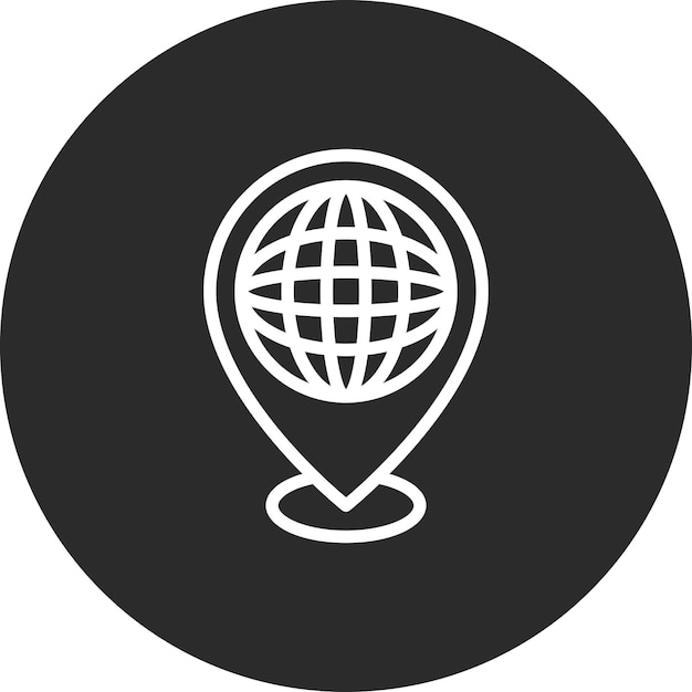 Ilustración del icono vectorial de ubicación en todo el mundo del conjunto de iconos de inmigración