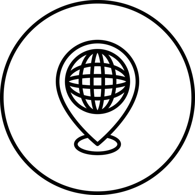Ilustración del icono vectorial de ubicación en todo el mundo del conjunto de iconos de inmigración