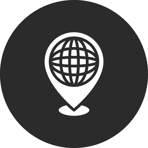 Ilustración del icono vectorial de ubicación en todo el mundo del conjunto de iconos de inmigración