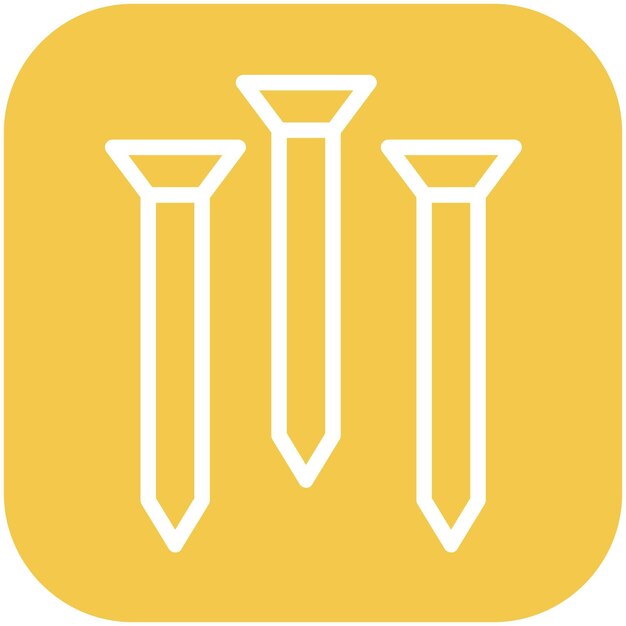 Ilustración del icono vectorial de uñas del conjunto de iconos de mejoras para el hogar