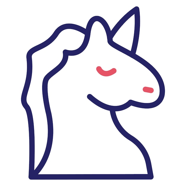 Ilustración del icono vectorial del unicornio del conjunto de iconos de inicio de negocio