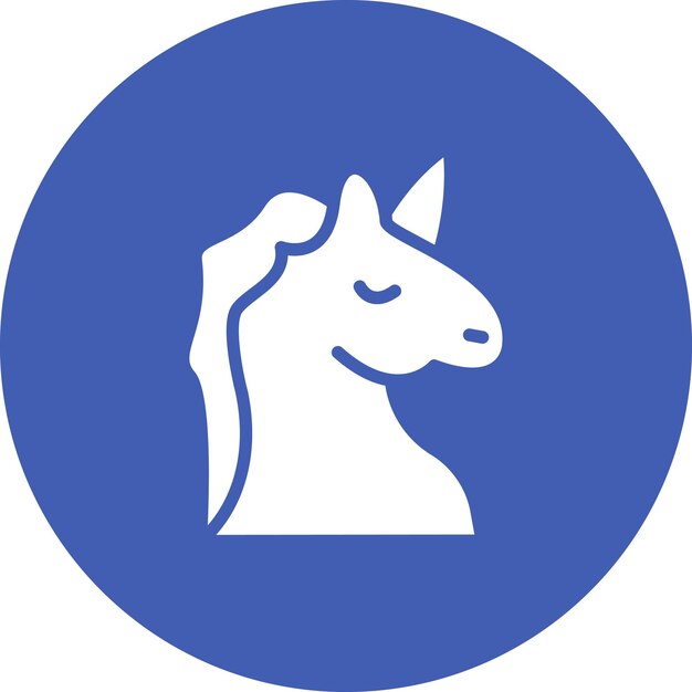Ilustración del icono vectorial del unicornio del conjunto de iconos de inicio de negocio