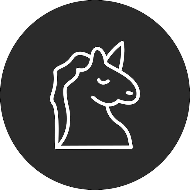 Ilustración del icono vectorial del unicornio del conjunto de iconos de inicio de negocio