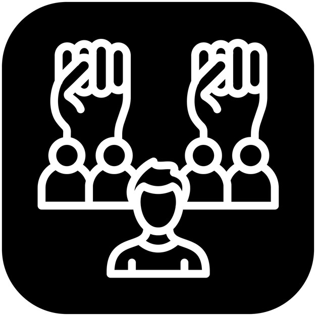 Ilustración del icono vectorial de unidad del conjunto de iconos de protesta y desobediencia civil