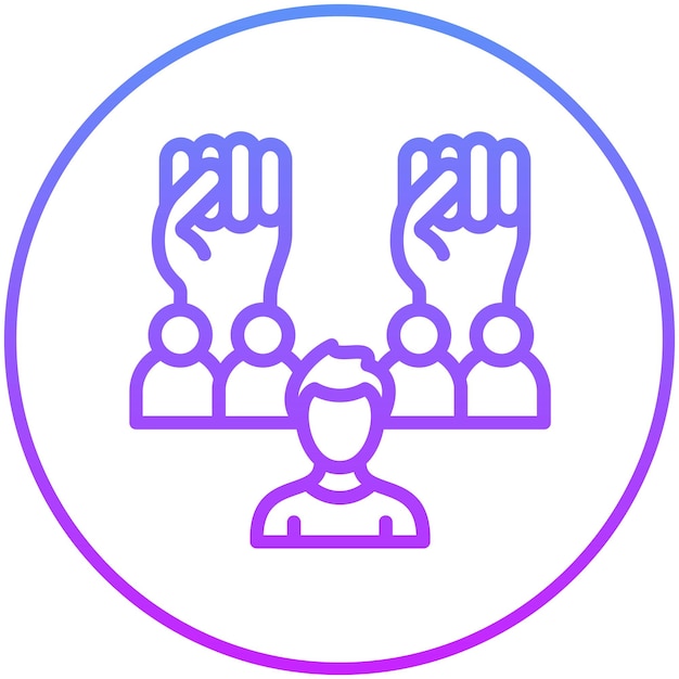 Ilustración del icono vectorial de unidad del conjunto de iconos de protesta y desobediencia civil