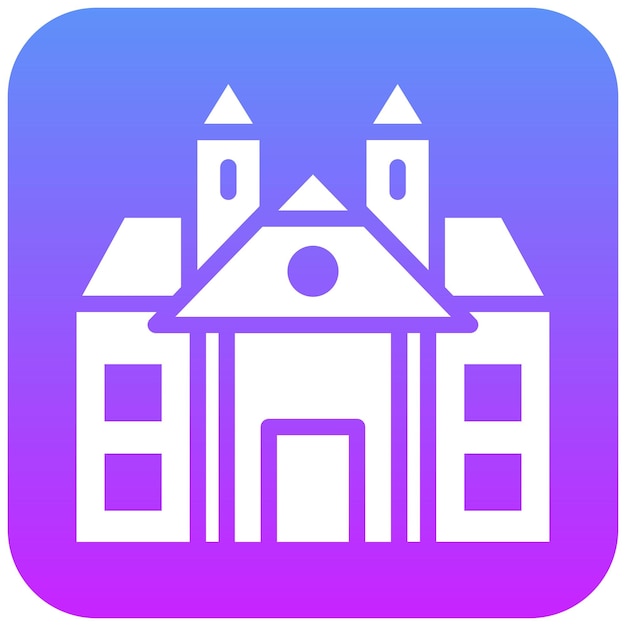 Ilustración del icono vectorial de la universidad del conjunto de iconos de literatura
