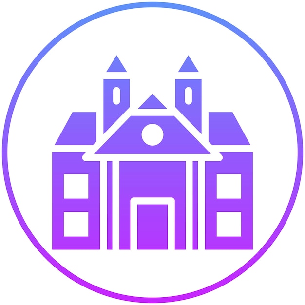 Ilustración del icono vectorial de la universidad del conjunto de iconos de literatura