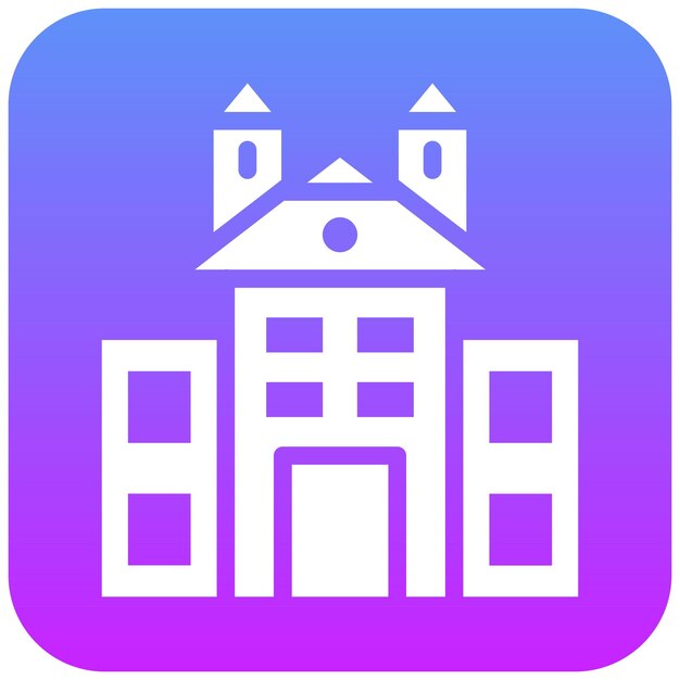 Ilustración del icono vectorial de la universidad del conjunto de iconos de logros
