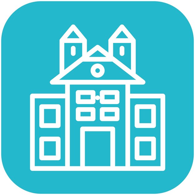 Ilustración del icono vectorial de la universidad del conjunto de iconos de logros