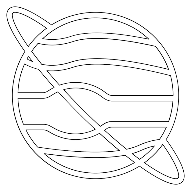 Ilustración del icono vectorial de Urano del conjunto de iconos de tecnología espacial