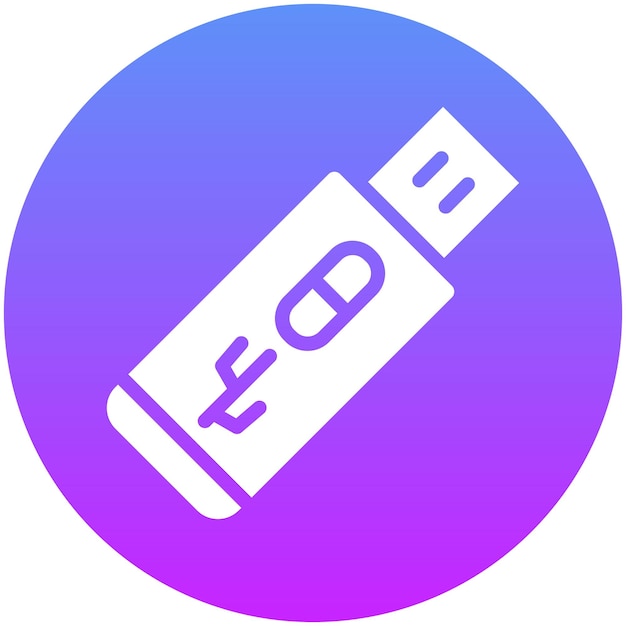 Ilustración del icono vectorial USB del conjunto de iconos de la interfaz de usuario móvil