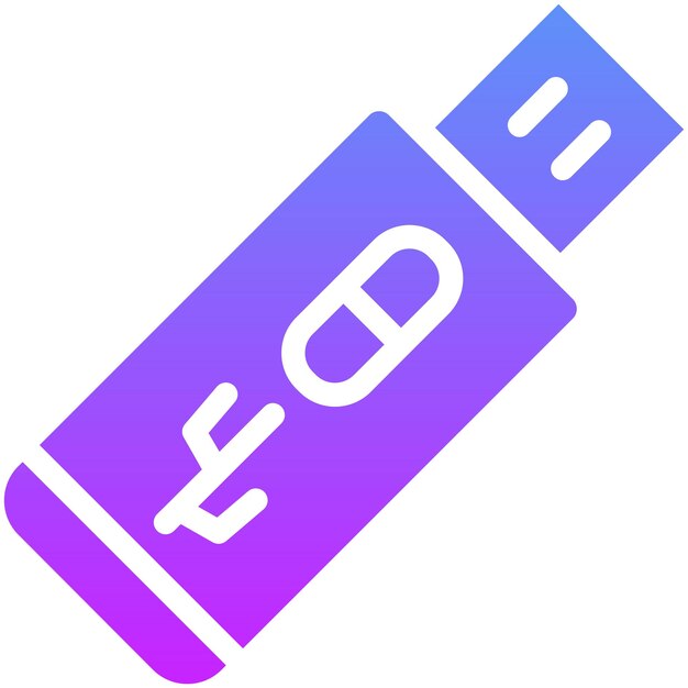 Ilustración del icono vectorial USB del conjunto de iconos de la interfaz de usuario móvil
