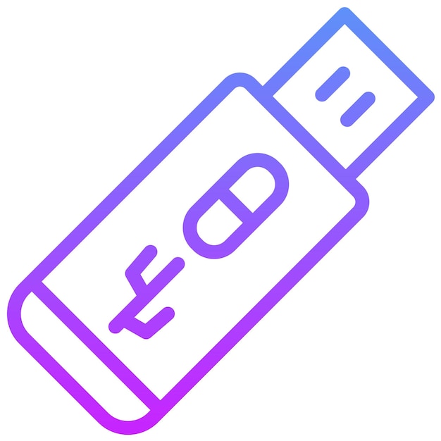 Ilustración del icono vectorial USB del conjunto de iconos de la interfaz de usuario móvil