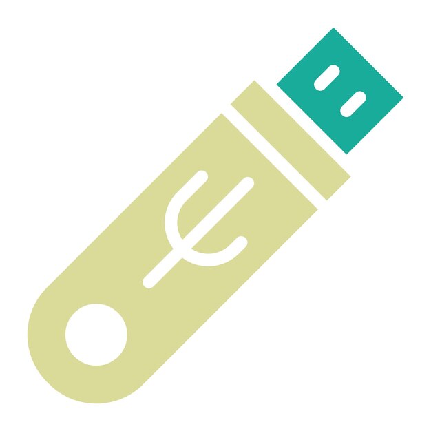 Ilustración del icono vectorial de USB Stick del conjunto de iconos de computadora y hardware