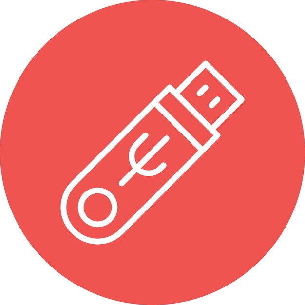 Ilustración del icono vectorial de USB Stick del conjunto de iconos de computadora y hardware