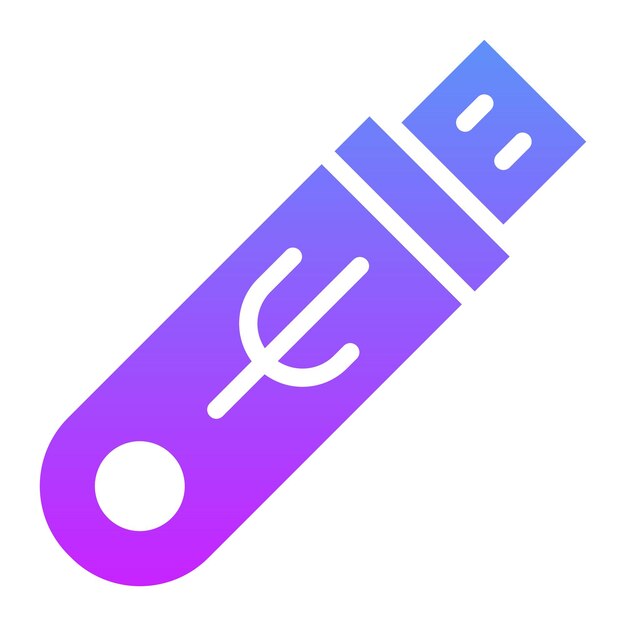 Ilustración del icono vectorial de USB Stick del conjunto de iconos de computadora y hardware