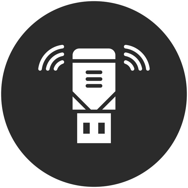 Ilustración del icono vectorial USB Wifi del conjunto de iconos de computación en la nube