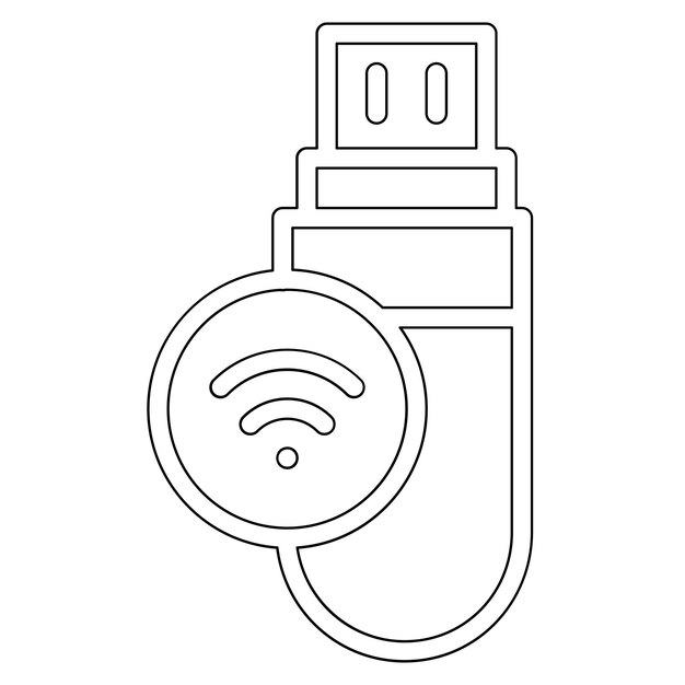 Ilustración del icono vectorial USB Wifi del conjunto de iconos de tecnología