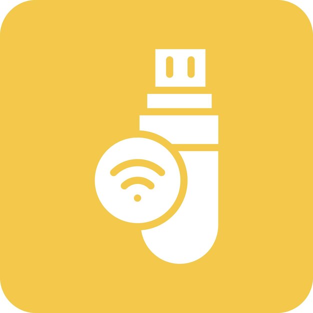 Ilustración del icono vectorial USB Wifi del conjunto de iconos de tecnología