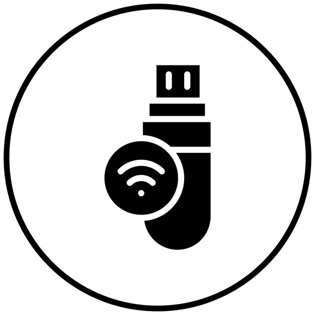 Ilustración del icono vectorial USB Wifi del conjunto de iconos de tecnología