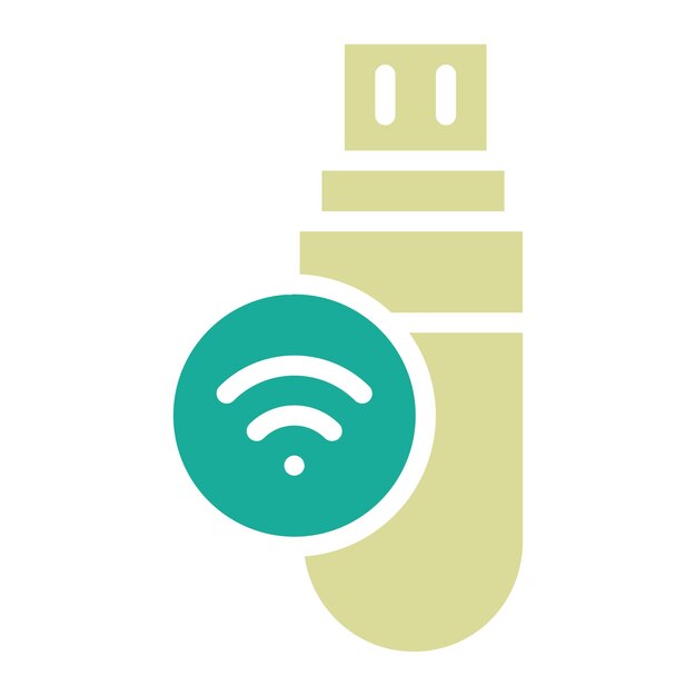 Ilustración del icono vectorial USB Wifi del conjunto de iconos de tecnología