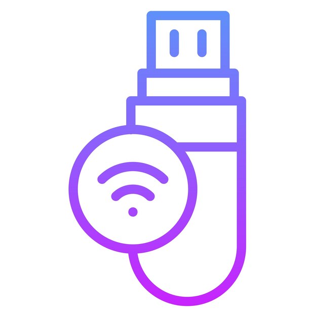 Ilustración del icono vectorial USB Wifi del conjunto de iconos de tecnología