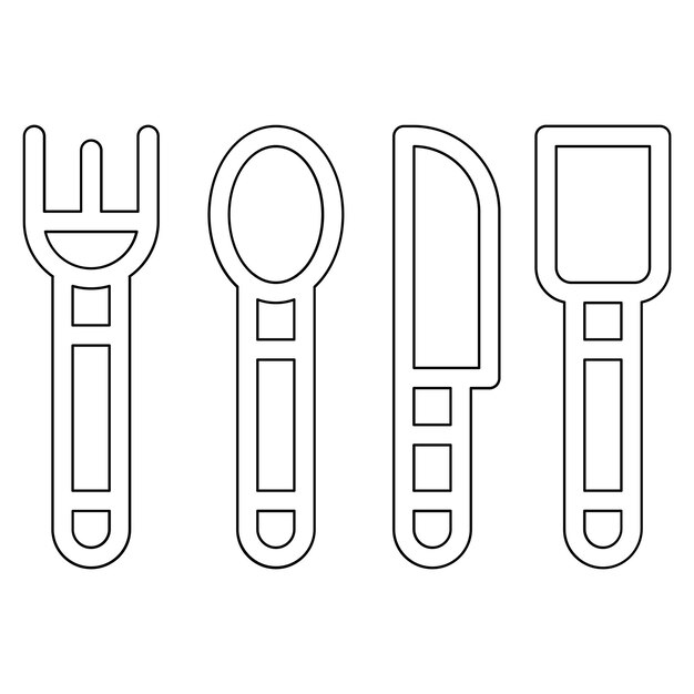 Ilustración del icono vectorial de utensilios de cocina del conjunto de iconos de artículos para el hogar