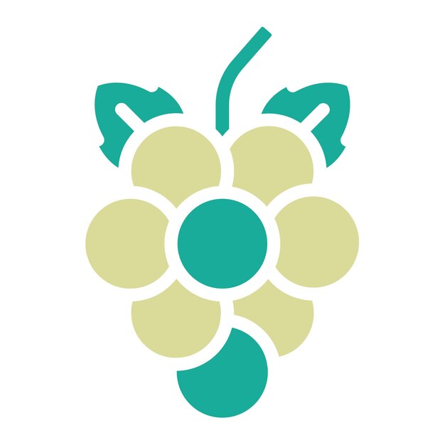 Ilustración del icono vectorial de uvas del conjunto de iconos de frutas y verduras