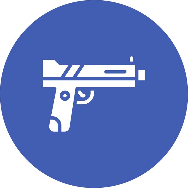 Ilustración del icono vectorial de Uzi del conjunto de iconos militares