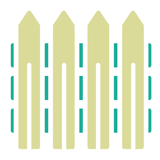Ilustración del icono vectorial de la valla del conjunto de iconos de agricultura