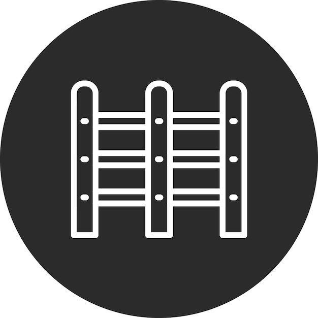Ilustración del icono vectorial de la valla del conjunto de iconos de otoño
