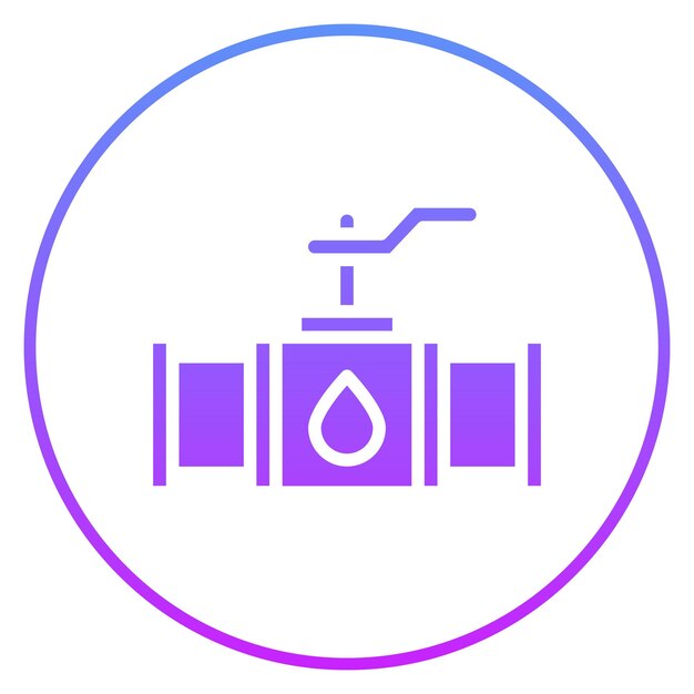 Ilustración del icono vectorial de la válvula del conjunto de iconos de la industria de la gasolina