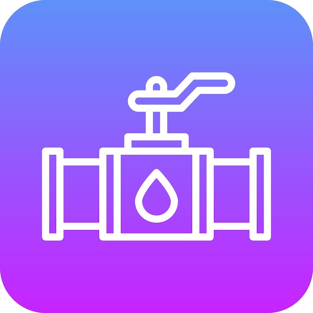 Ilustración del icono vectorial de la válvula del conjunto de iconos de la industria de la gasolina