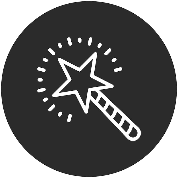 Ilustración del icono vectorial de la varita mágica del conjunto de iconos de herramientas
