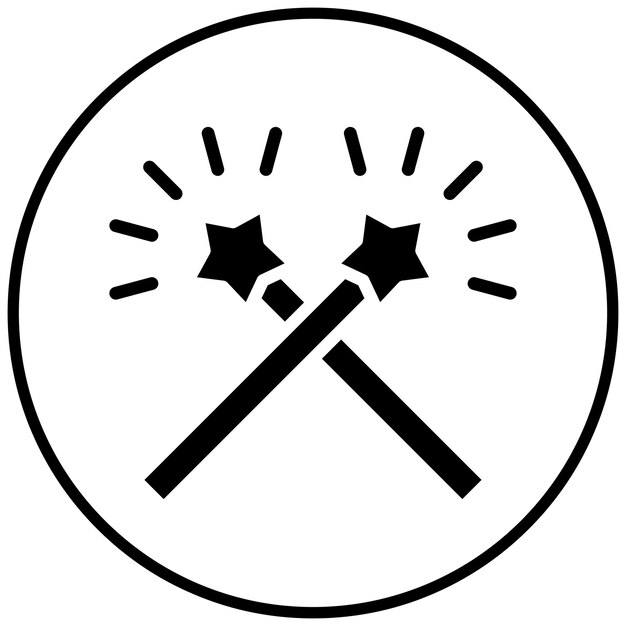 Ilustración del icono vectorial de la varita mágica del conjunto de iconos de juguetes para niños