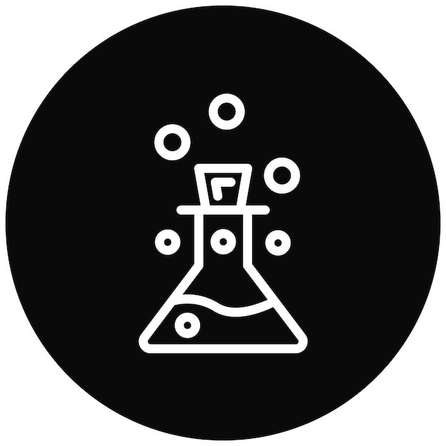 Ilustración del icono vectorial del vaso del conjunto de iconos del laboratorio