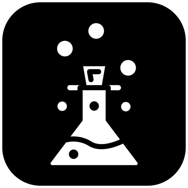 Ilustración del icono vectorial del vaso del conjunto de iconos del laboratorio