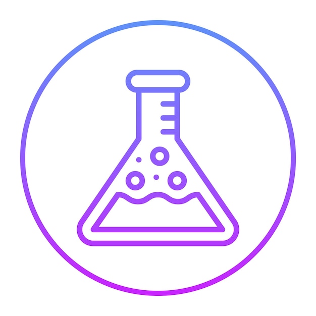 Ilustración del icono vectorial del vaso del conjunto de iconos de química