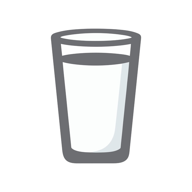 Ilustración del icono vectorial del vaso de leche